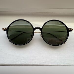 Linda Farrow Black and Gold Sunglasses